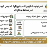 إعلان توظيف الشؤون الصحية بوزارة الحرس الوطني - وظائف ثانوية عامة الرياض 2026