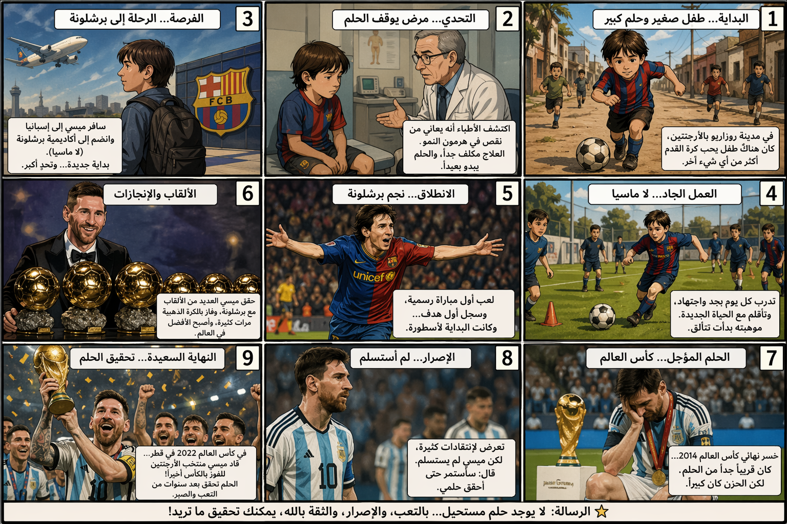 تصمم قصة مصورة لميسي ميسي قصة 