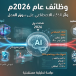 انفوجرافيك تحليلي يوضح أثر الذكاء الاصطناعي على وظائف عام 2026م، والمهارات المطلوبة مثل التفكير النقدي والإبداع، والوظائف الناشئة مقابل المهن المهددة بالأتمتة.